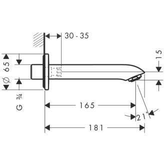 Vanový výtok Hansgrohe Metris chrom 31494000