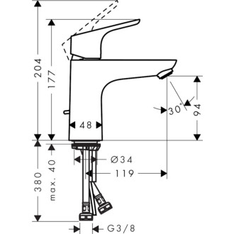 Umyvadlová baterie Hansgrohe Focus s výpustí chrom 31621000