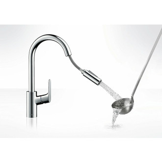 Dřezová baterie Hansgrohe Focus M41 s vytahovací sprškou, 2 proudy chrom 31815000