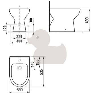 Bidet Jika Lyra Plus stojící, vnější přívod H8323810003041