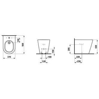 Bidet Laufen Kartell By Laufen stojící, vnitřní přívod H8323310003021