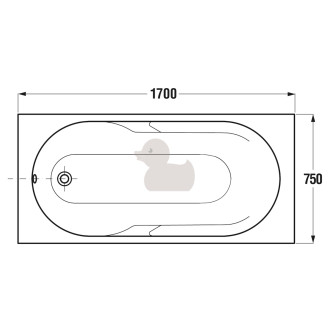 Obdélníková vana Jika Lyra Plus 170x75 cm akrylát levá i pravá H2328390000001