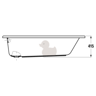 Obdélníková vana Jika Lyra Plus 170x75 cm akrylát levá i pravá H2328390000001