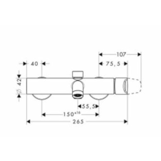 Vanová baterie Hansgrohe Axor Citterio M bez sprchového setu 150 mm chrom 34420000
