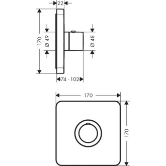 Termostat Hansgrohe Axor Showerselect bez podomítkového tělesa chrom 36711000