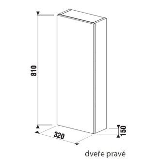 Koupelnová skříňka nízká Jika Cubito 32x15x81 cm bílá H43J4241205001