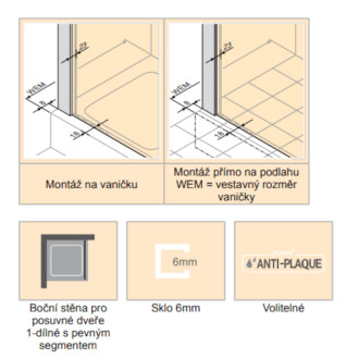 Boční zástěna ke sprchovým dveřím 100 cm Huppe Aura elegance 401608.092.322