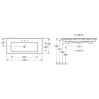 Umyvadlo Villeroy & Boch Venticello 120x50 cm 4104CLR1