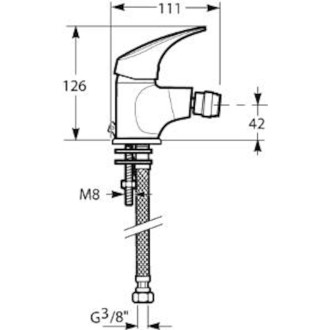 Bidetová baterie Jika Talas s výpustí chrom H3411N10041111