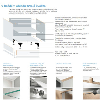 Kuchyňská skříňka spodní Naturel Erika24 dřezová 60x87x56 cm bílá lesk 450.SPUD60.R