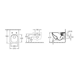 Wc závěsné Villeroy & Boch Venticello zadní odpad 4611R001