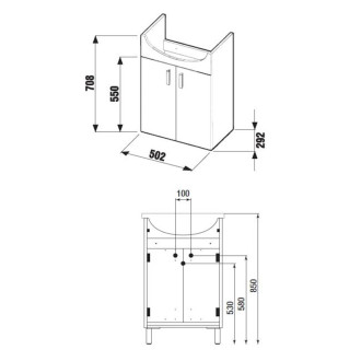 Koupelnová skříňka pod umyvadlo Jika Lyra Plus 50x29,2x70 cm bílá H4519524323001