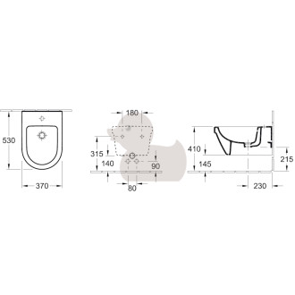 Bidet Villeroy & Boch Omnia Architectura závěsný, vnitřní přívod 54840001