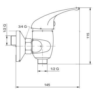 Sprchová baterie Novaservis Metalia 55 bez sprchového setu 100 mm chrom 55064/1.0