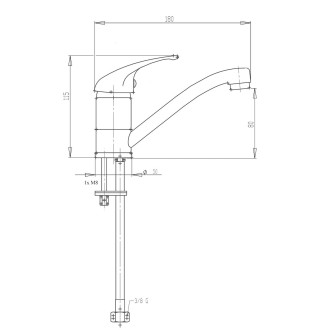Dřezová baterie Novaservis Metalia 55 s otočným ramínkem chrom 55096.0