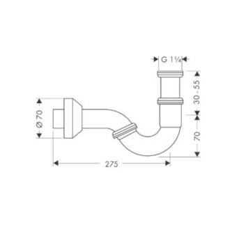 Bidetový trubkový sifon Hansgrohe, chrom, 55237000