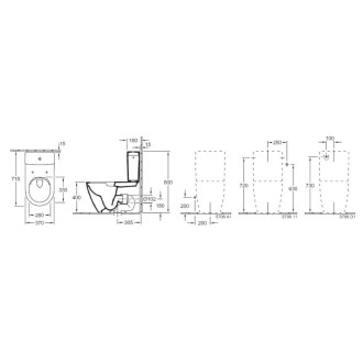 Wc stojící Villeroy & Boch Subway 2.0 zadní odpad 5617R0R1