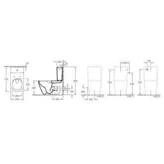 Wc kombi, pouze mísa Villeroy & Boch Subway 2.0 zadní odpad 5617R001