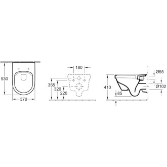 Wc s prkénkem softclose závěsné Villeroy & Boch Omnia Architectura zadní odpad 5684HR01