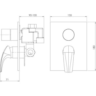 Vanová baterie Novaservis Metalia 57 včetně podomítkového tělesa chrom 57050R.0