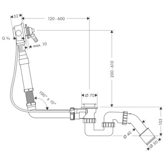 Vanový automat Hansgrohe Exafill k vaně 58126180