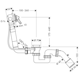 Vanový automat Hansgrohe Exafill k vaně 58125180