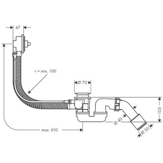 Vanový automat Hansgrohe Flexaplus k vaně 58140180