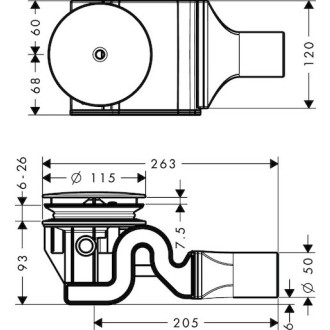 Hansgrohe Raindrain úplná sada odtokové soupravy 90 XXL 60067000