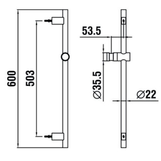 Sprchová tyč Laufen Twingliss chrom H3649800043101
