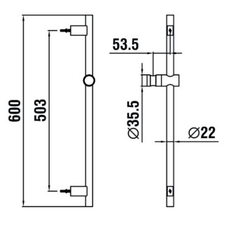 Sprchová tyč Laufen Twingliss chrom H3649800043101