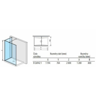 Sprchová zástěna walk-in 120x80 cm Jika Pure H2694210026681