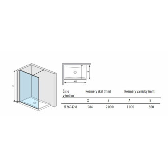 Sprchová zástěna walk-in 100 cm Jika Pure H2694280026681