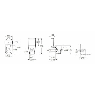 Wc kombi, pouze mísa Roca The Gap zadní odpad A342477000