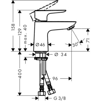Umyvadlová baterie Hansgrohe Talis E bez výpusti chrom 71704000