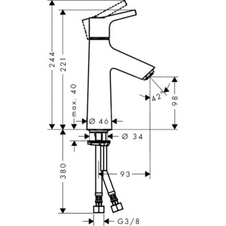 Umyvadlová baterie Hansgrohe Talis S bez výpusti chrom 72021000
