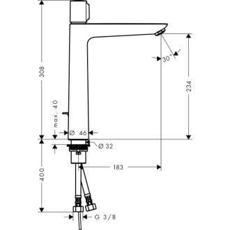 Vysoká umyvadlová baterie Hansgrohe Talis Select E s výpustí chrom 71752000