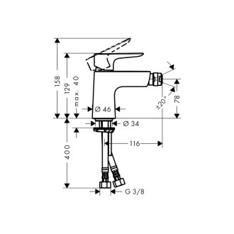 Bidetová baterie Hansgrohe Talis E s clic-clacem chrom 71721000
