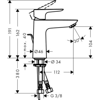 Umyvadlová baterie Hansgrohe Talis E s výpustí chrom 71710000
