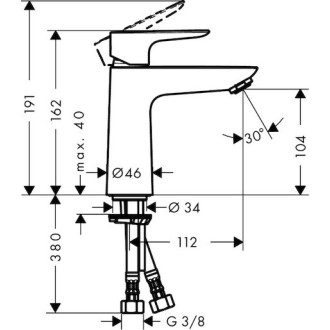 Umyvadlová baterie Hansgrohe Talis E s clic-clacem chrom 71711000