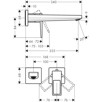 Umyvadlová baterie Hansgrohe Metropol bez podomítkového tělesa chrom 74526000