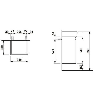 Koupelnová skříňka pod umyvadlo Laufen Pro 47x31x58 cm bílá H4830120954631