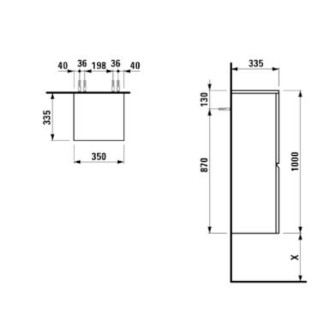 Koupelnová skříňka nízká Laufen Pro 35x33,5x100 cm bílá lesk H4831110954751