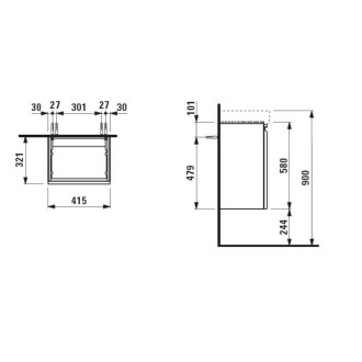 Koupelnová skříňka pod umyvadlo Laufen Pro S 41,5x32,1x58 cm bílá H4833010964631