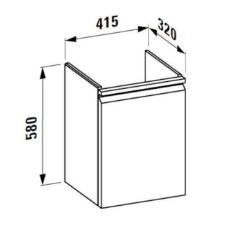 Koupelnová skříňka pod umyvadlo Laufen Pro S 41,5x32,1x58 cm grafit mat H4833010964801