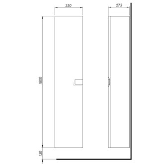Koupelnová skříňka vysoká Kolo Twins 35x27,5x180 cm černá mat 88462000