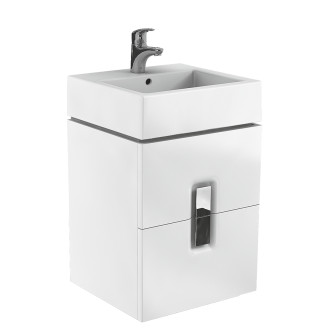 Koupelnová skříňka pod umyvadlo Kolo Twins 50x46x57 cm bílá lesk 89489000