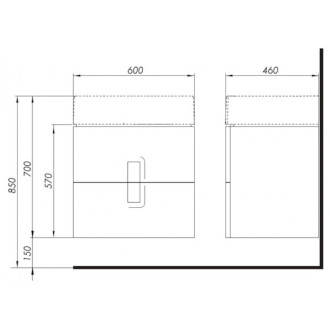 Koupelnová skříňka pod umyvadlo Kolo Twins 60x46x57 cm bílá lesk 89492000