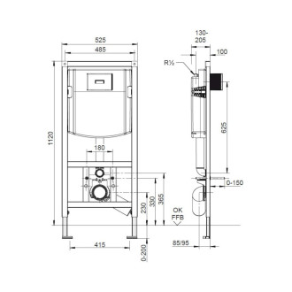 Nádržka do lehké stěny k WC Villeroy & Boch 92246100