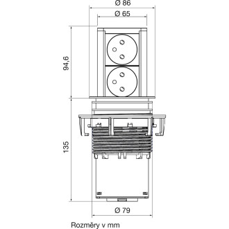 Elektrická zásuvka Multi výsuvná Elevator 942855
