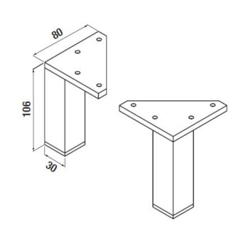 Příslušenství nábytková noha Jika Zeta 8x3x10,6 cm chrom H4944010390001